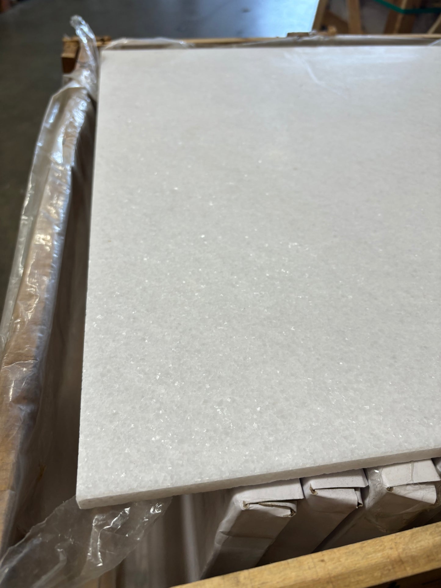 Crystal White Marble Tile Honed 24" x 24" 3/8" Tile