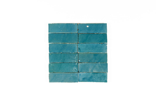 Turquoise Zellige Ceramic 2x5.5 Wall Tile