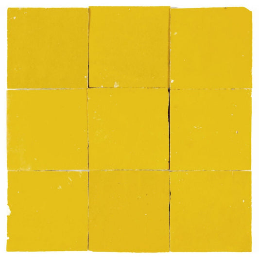 Sunflower Zellige Ceramic 4x4 Square Wall Tile