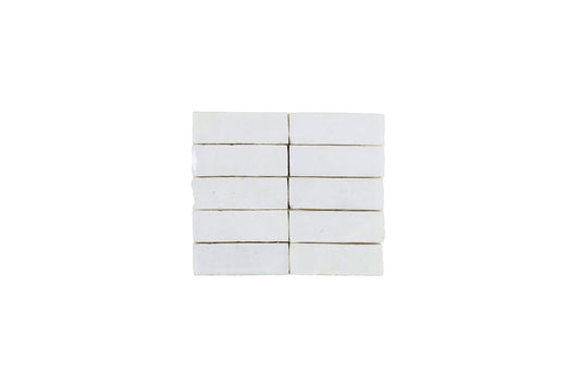 White Zellige Ceramic 2x5.5 Wall Tile