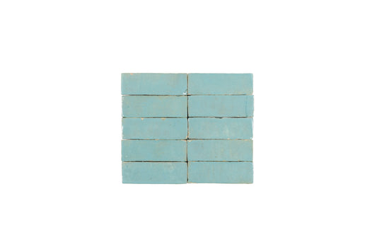 Sea Foam Zellige Ceramic 2x5.5 Wall Tile