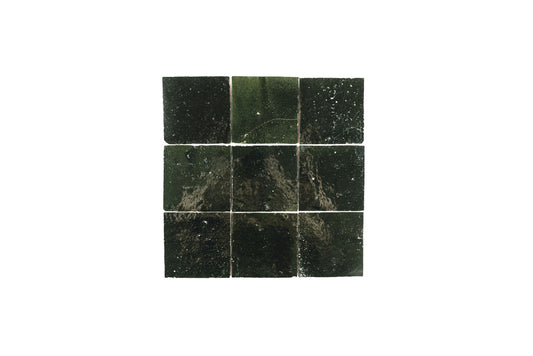 Forest Zellige Ceramic 4x4 Square Wall Tile