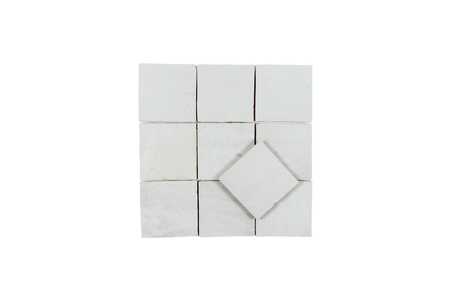 Silver Zellige Ceramic 4x4 Square Wall Tile