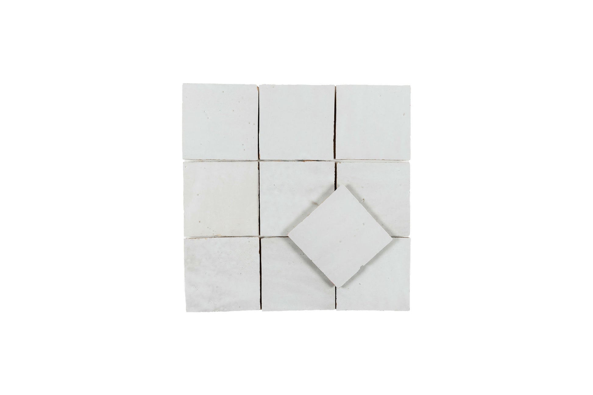 Silver Zellige Ceramic 4x4 Square Wall Tile