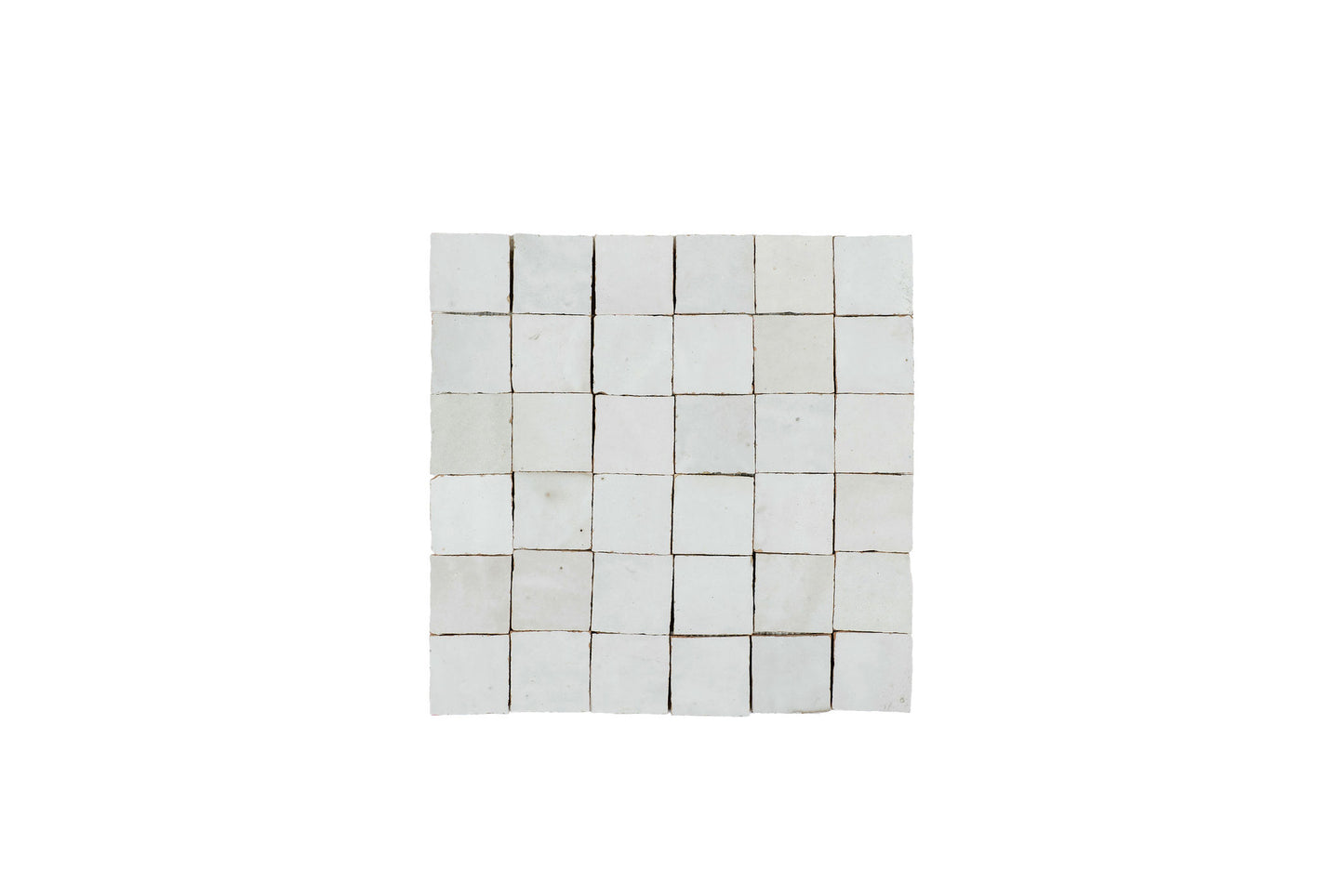 Silver Zellige Ceramic 2x2 Square Wall Mosaic Tile