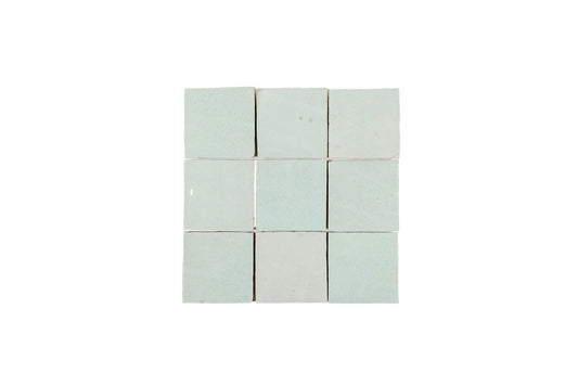 Mint Zellige Ceramic 4x4 Square Wall Tile