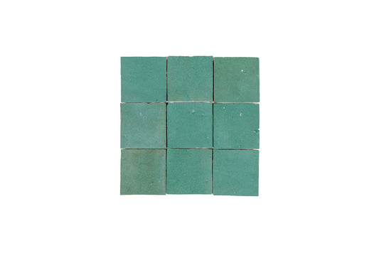 Teal Zellige Ceramic 4x4 Square Wall Tile