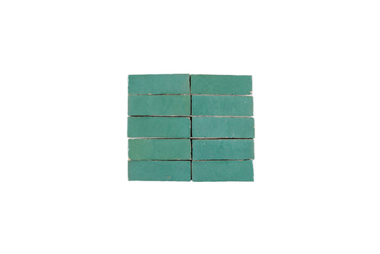 Teal Zellige Ceramic 2x5.5 Wall Tile