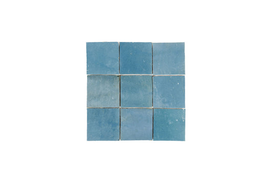 Aqua Zellige Ceramic 4x4 Square Wall Tile