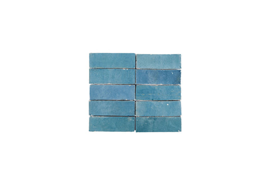 Aqua Zellige Ceramic 2x5.5 Wall Tile