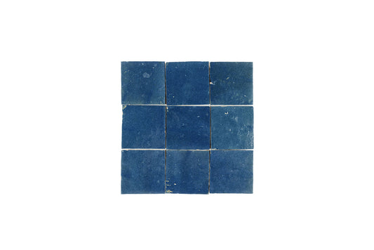Deep Ocean Zellige Ceramic 4x4 Square Wall Tile