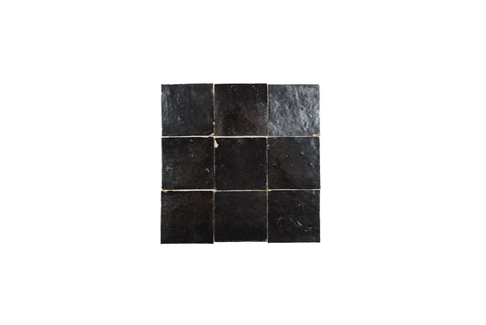 Charcoal Zellige Ceramic 4x4 Square Wall Tile