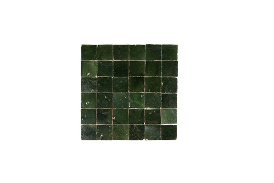 Forest Zellige Ceramic 2x2 Square Wall Mosaic Tile