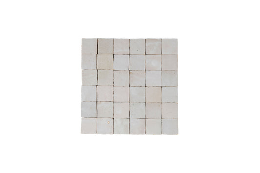 Natural Beige Zellige Ceramic 2x2 Square Wall Mosaic Tile