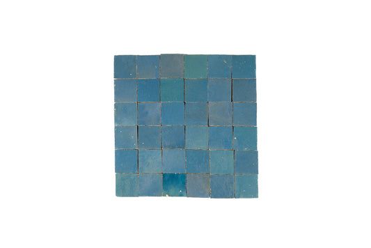 Aqua Zellige Ceramic 2x2 Square Wall Mosaic Tile