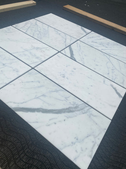 Statuario White (Lot #113) 12" x 24" Floor Tile Polished - 264 SF