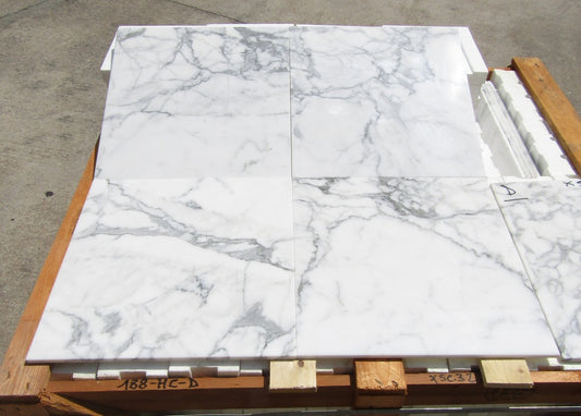 Statuario White (Lot #188) 16" x 16" Floor Tile Polished - 341 SF