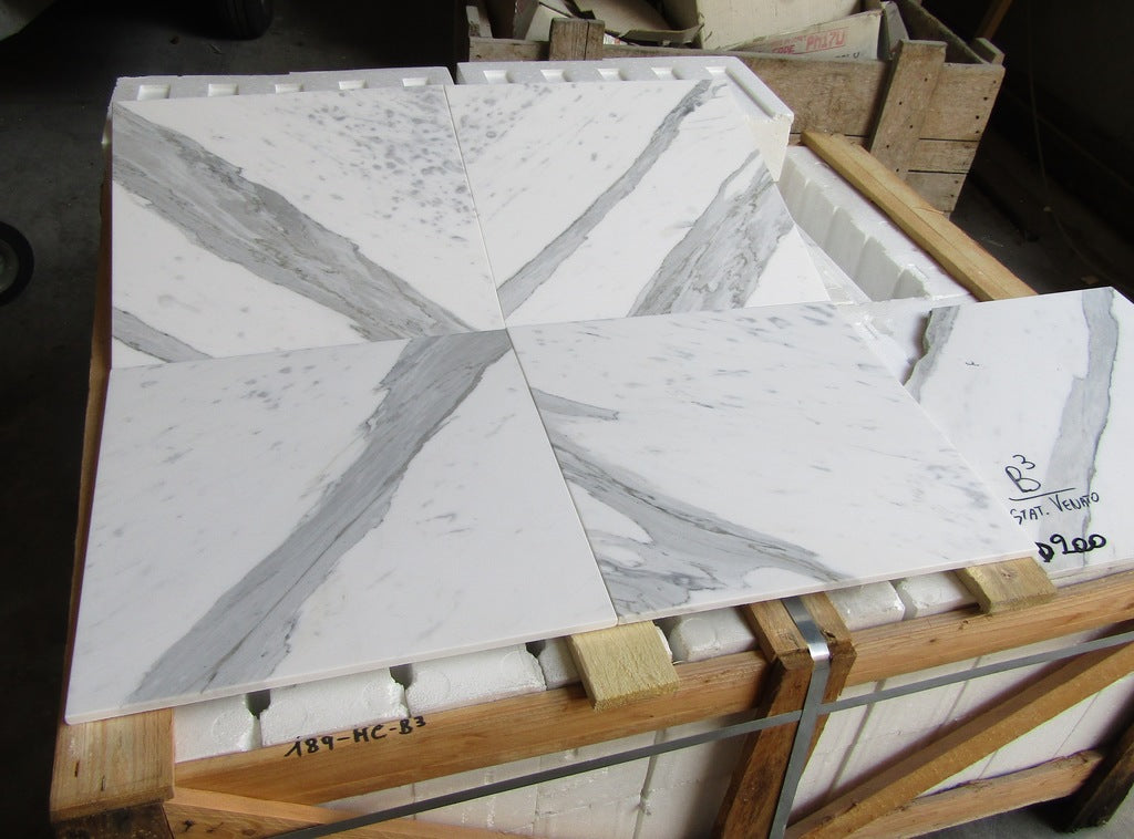 Statuario White (Lot #189) 16" x 16" Floor Tile Polished - 200.5 SF