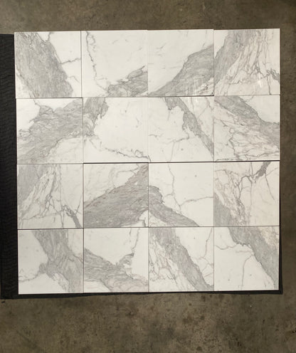 Statuario White (Lot #245) 18" x 18" Floor Tile Polished - 216 SF