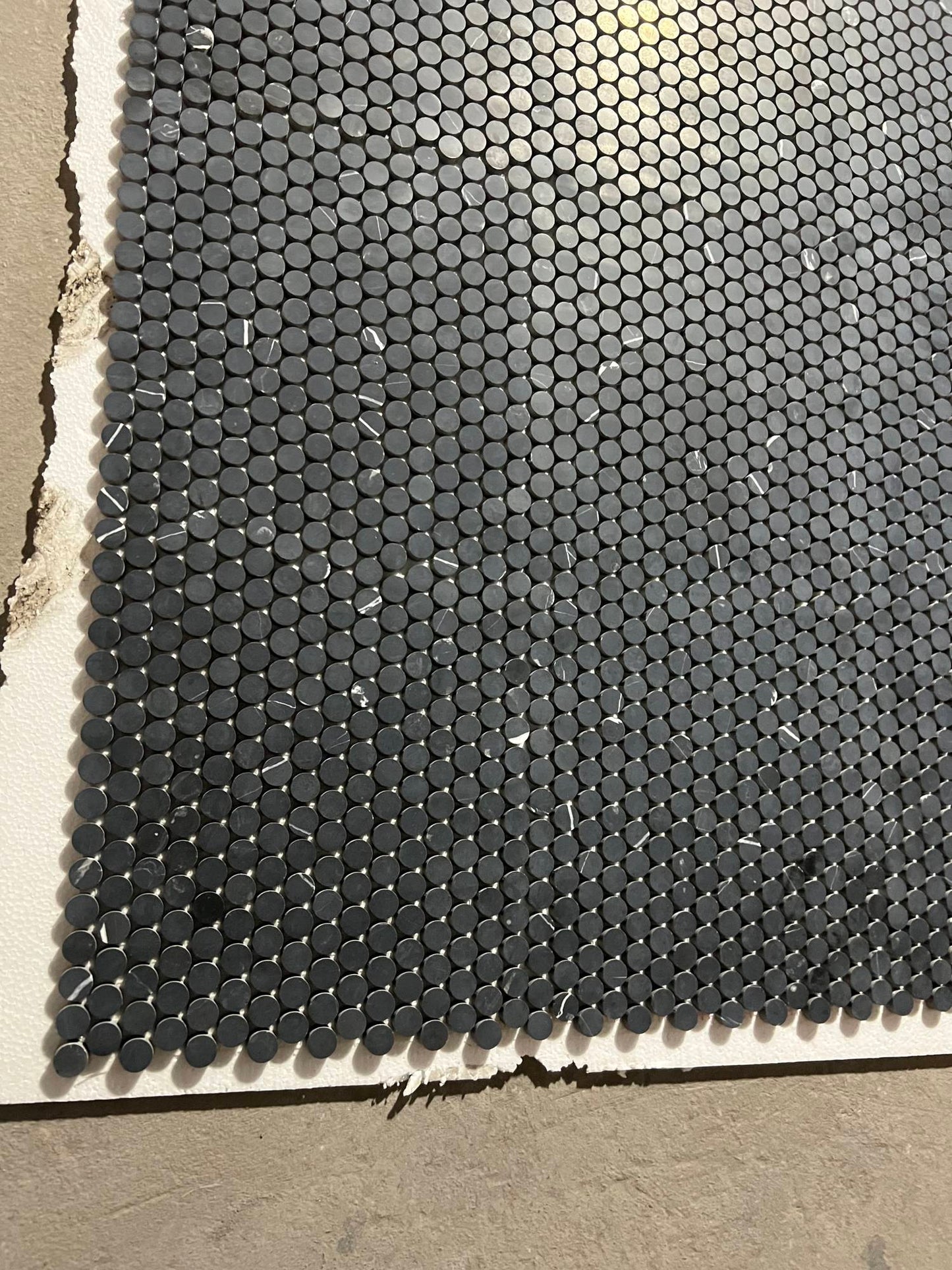 Nero Marquina Honed Penny Round Mosaic Tile