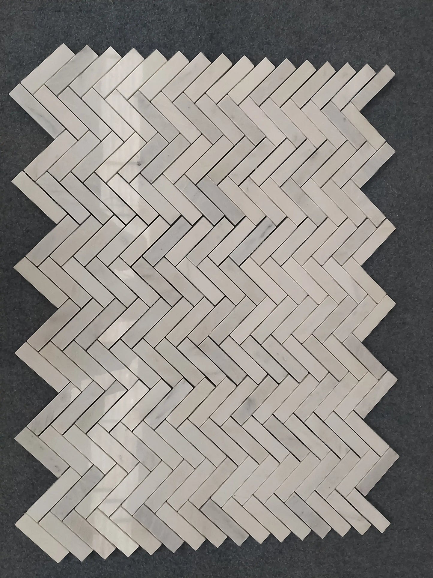 Oriental White Herringbone Mosaic Tile 1x4"
