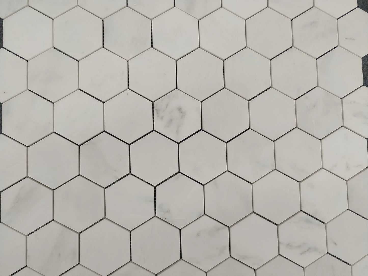 Oriental White Hexagon Mosaic Tile 3x3"