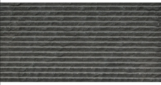 Black Basalt Basalt Tile Pinstripe 12" x 24" 3/8" Tile