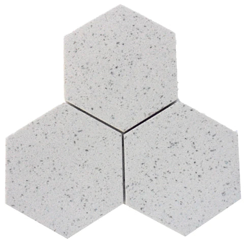 Terrazzo Silver Terrazzo Mosaic Polished 6" x 6" Hexagon