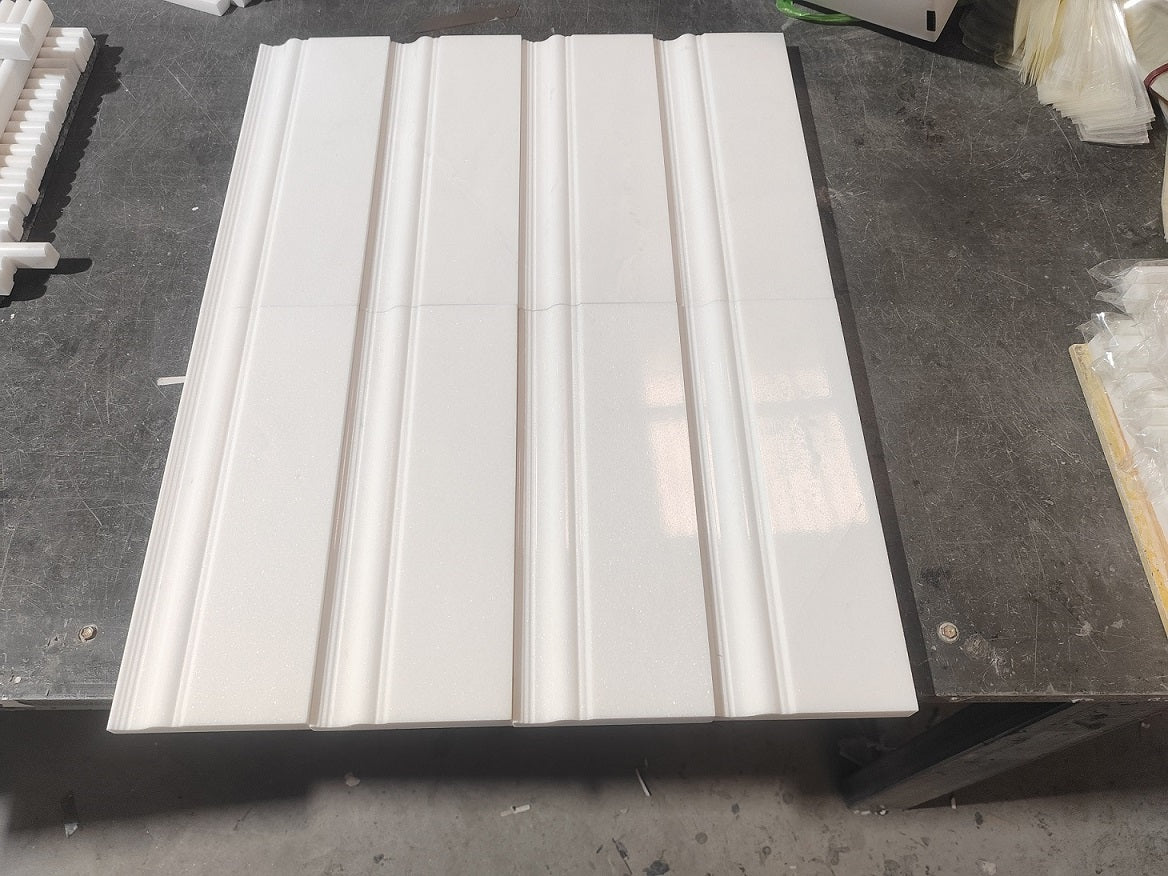 Thassos White Baseboard Trim Tile 4 3/4"x12"