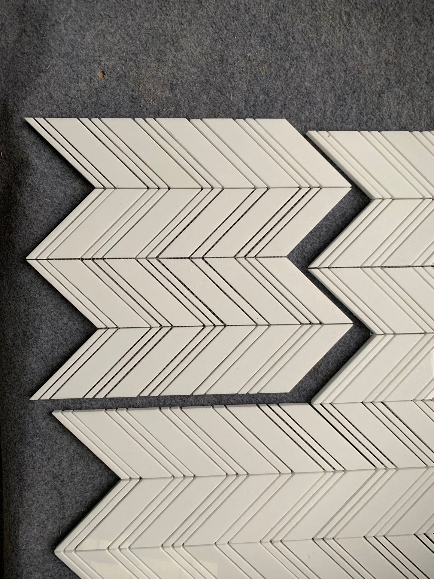 Thassos White 3/8 Chevron - Large (Single Color: Thassos) Marble Mosaic