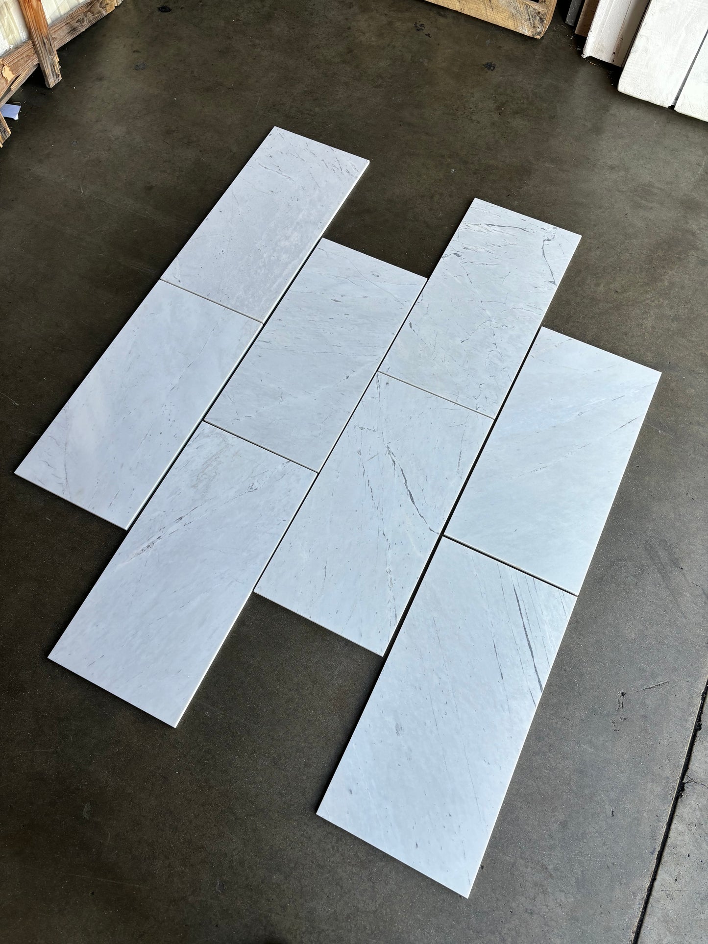 Valentino White Marble Tile Honed 12" x 24" 3/8" Tile