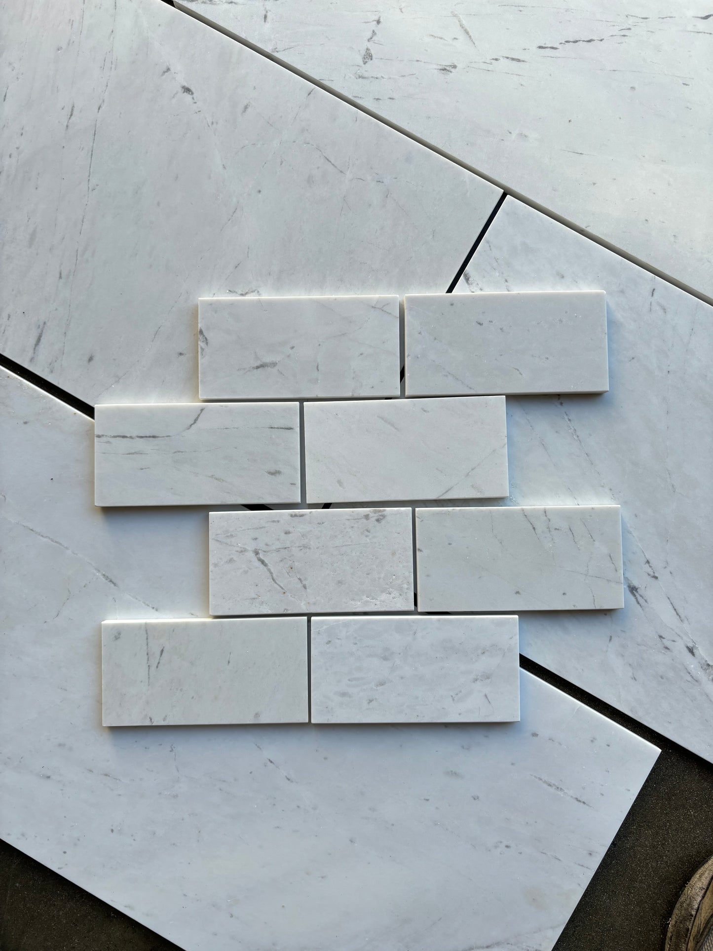 Valentino White Marble Tile Honed 3" x 6" 3/8" Tile