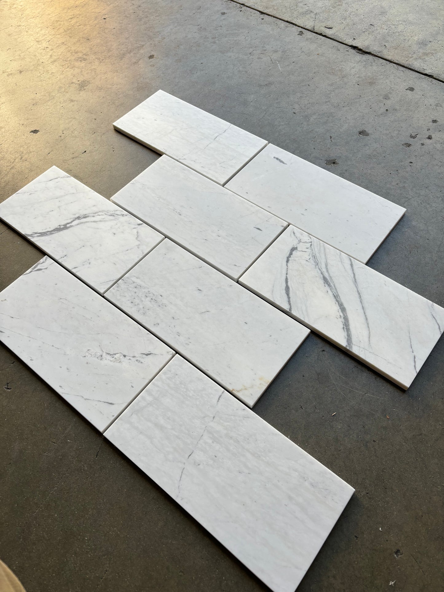 Valentino White Marble Tile Honed 6" x 12" 3/8" Tile