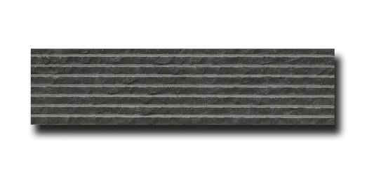 Black Basalt Basalt Tile Pinstripe 6" x 24" 3/8" Tile