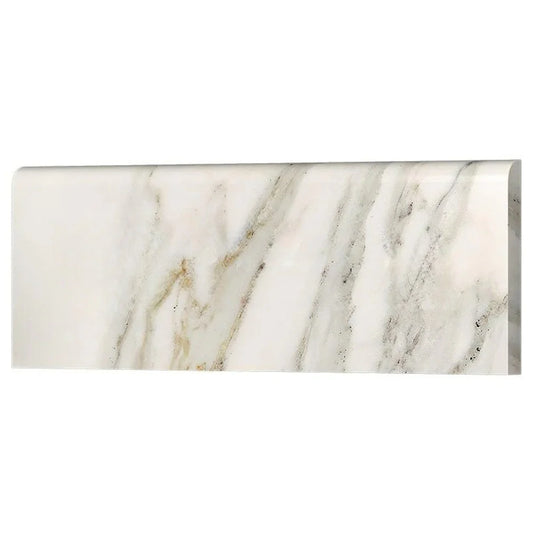 Calacatta Gold Long Edge Bullnosed Wall and Floor Tile  4x12"