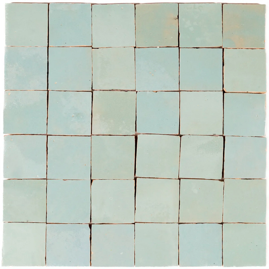 Mint Zellige Ceramic 2x2 Square Wall Mosaic Tile