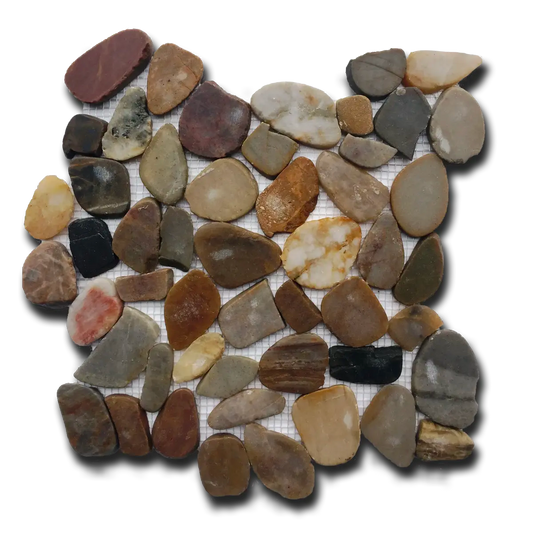 Mix Dark Color Flat Pebble 12" x 12" Mosaic