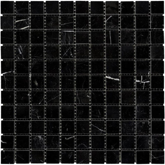 Nero Marquina Square Mosaic Tile 1x1“