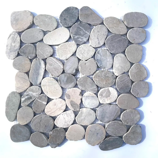 Special Mix Gray Flat Pebble 12" x 12" Mosaic