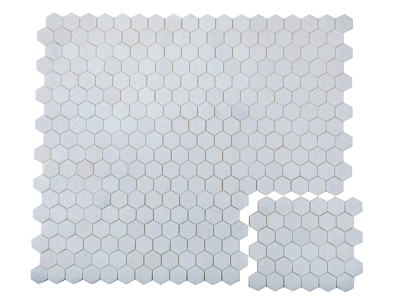 Crystal White Marble Mosaic Honed 2" x 2" 3/8" Hexagon