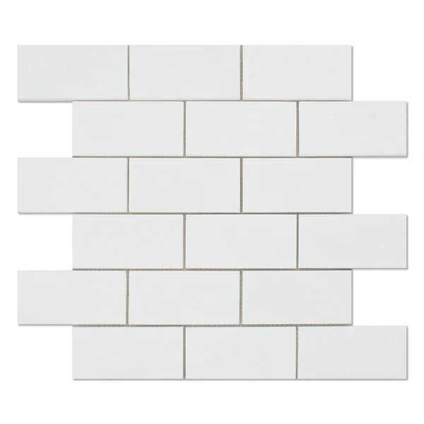 Thassos White 2" X 4" Round-Faced (CNC-Arched / Wavy) Polished