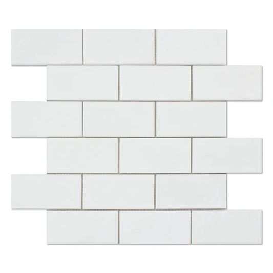 Thassos White 2" X 4" Round-Faced (CNC-Arched / Wavy) Polished