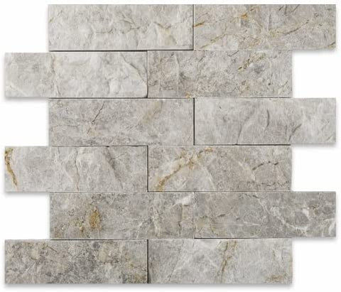 Atlantic Gray Random Split Faced Mosaic Tile 2" X 6"