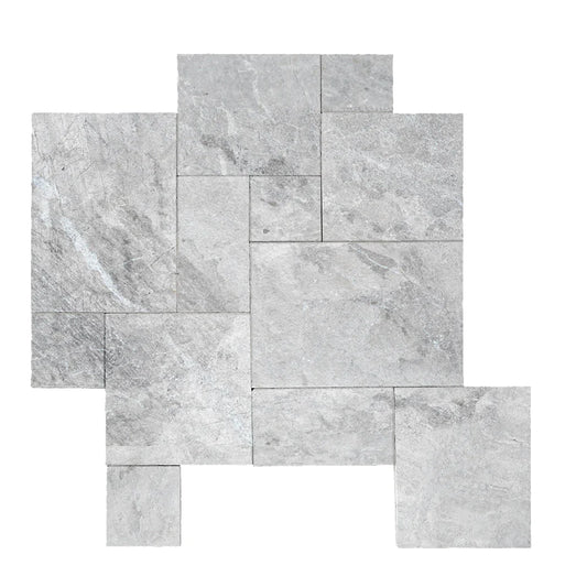 Atlantic Gray Marble Tile -1/2 French (Versailles) Pattern