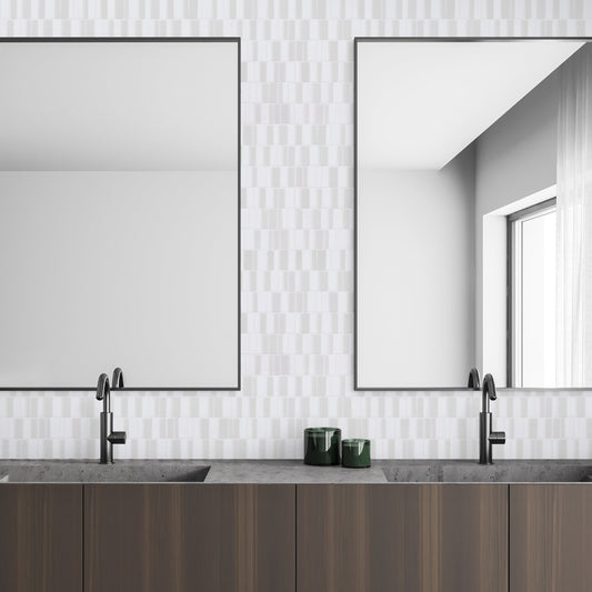 Mosaico para pared y suelo con revestimiento para salpicaduras de código de barras Geometro