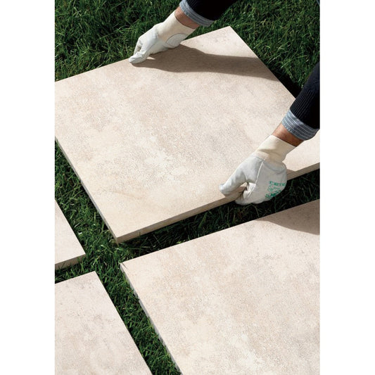 Italian Durango Cream Natural Finish Exterior Pool Paver  24" x 24"