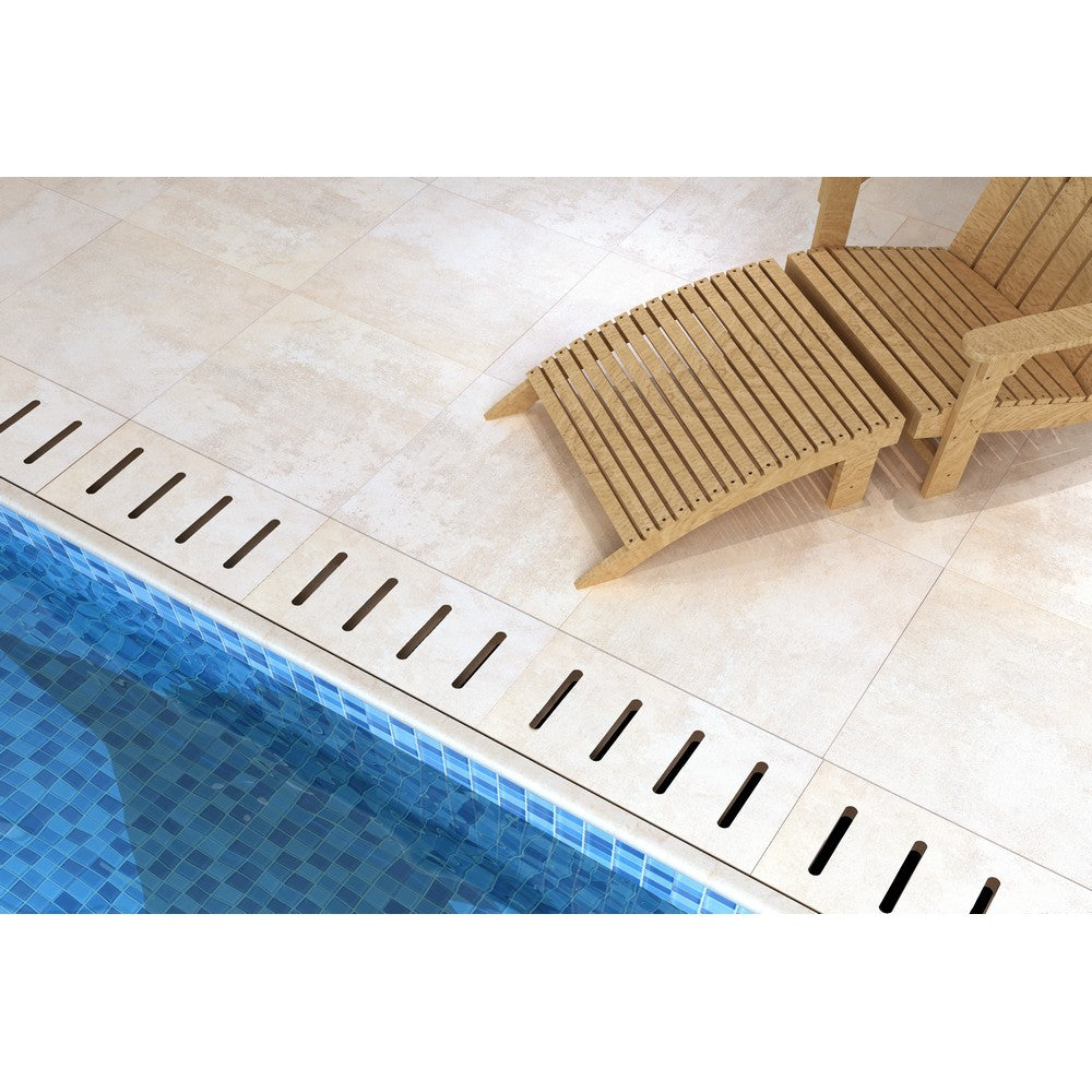 Italian Durango Cream Natural Finish Exterior Pool Paver  24" x 24"