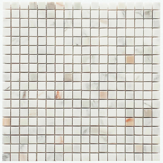 Calacatta Gold Square Mosaic Backsplash Wall Tile 5/8"