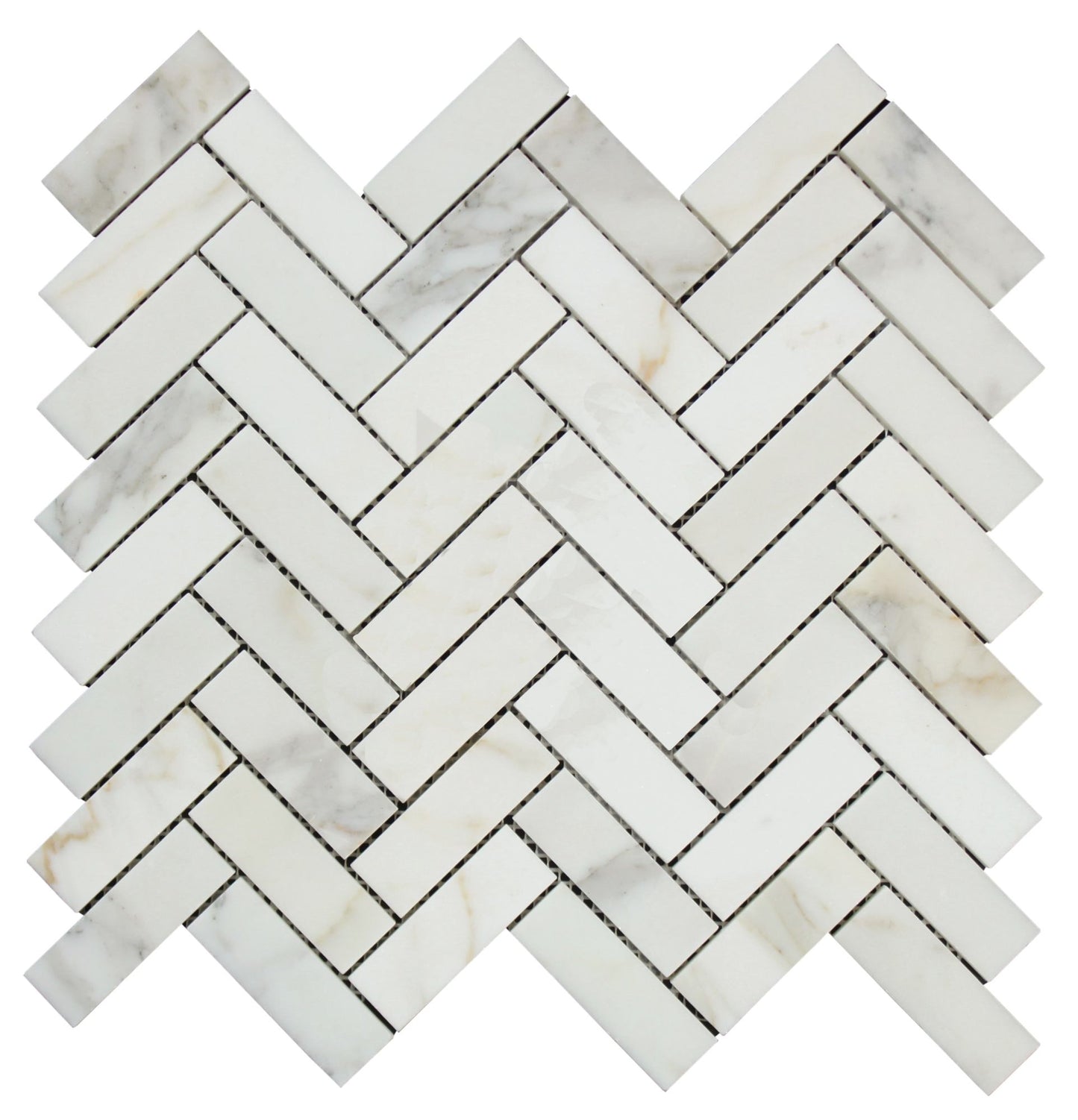Calacatta Gold Herringbone Mosaic Backsplash Wall Tile  1x3"