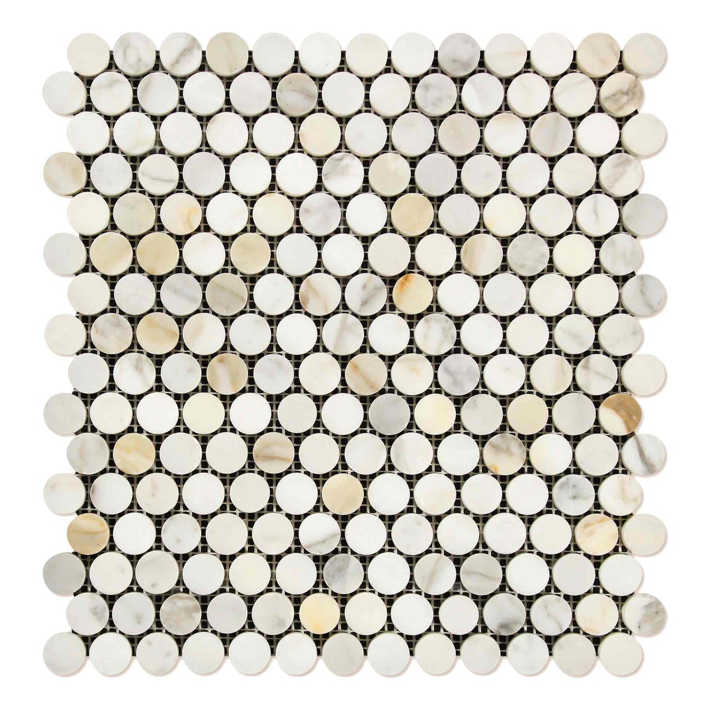 Calacatta Gold Penny Round Mosaic Backsplash Wall Tile